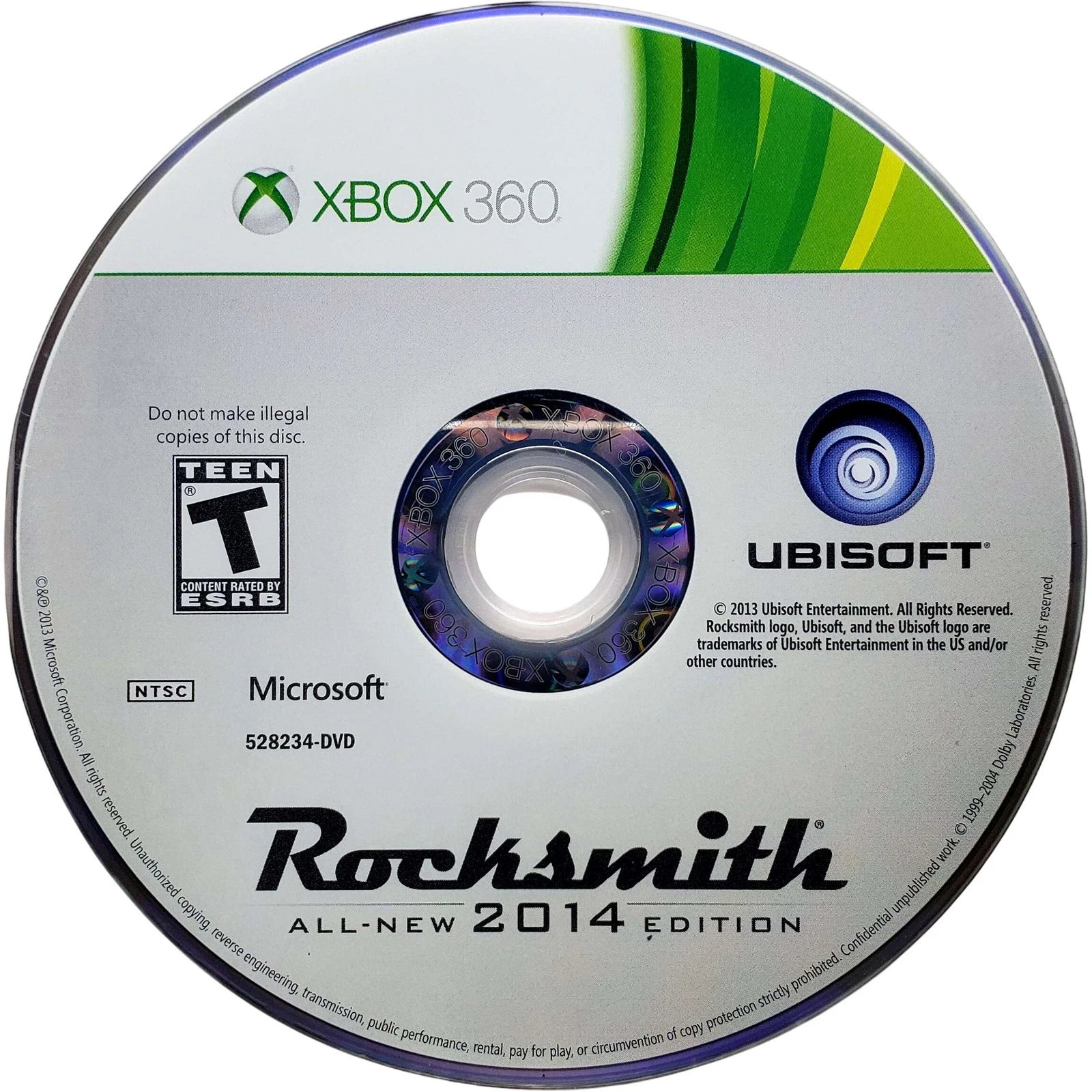 Rocksmith 2014 disc for Xbox 360 (X360) music rhythm guitar simulation video game