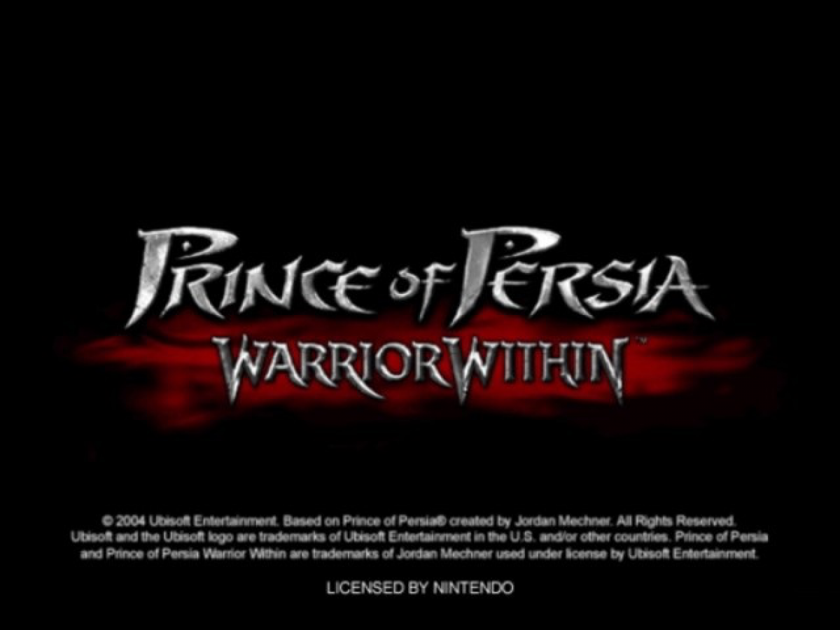 Prince of Persia Warrior Within for GameCube featuring intense action adventure gameplay with dark fantasy themes main menu