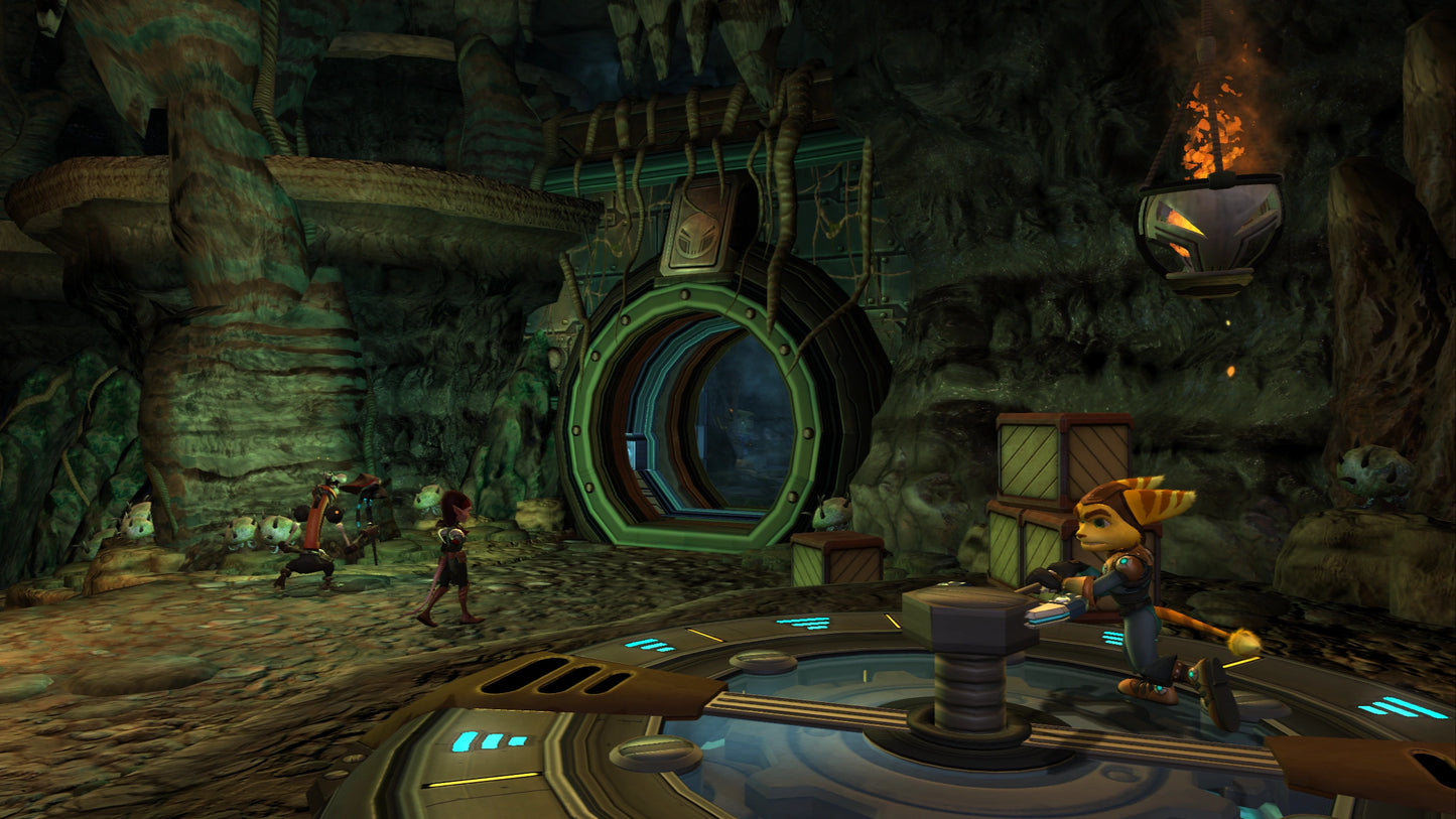 Ratchet and Clank Quest for Booty PS3 game featuring action platforming gameplay, space adventure storytelling, and classic Ratchet and Clank humor gameplay