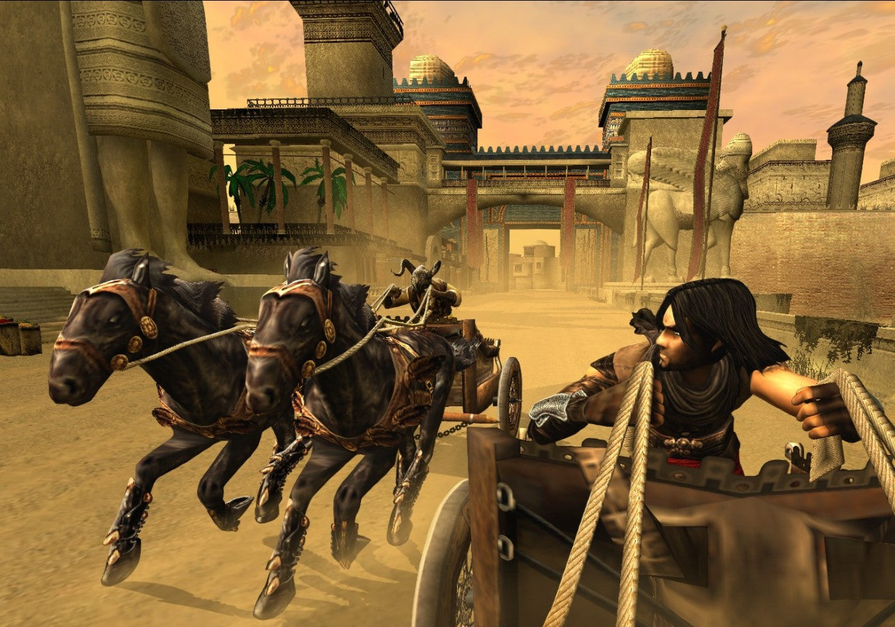 Prince of Persia The Two Thrones PS2 Sony PlayStation 2 action adventure platformer Ubisoft parkour wall running acrobatic combat dagger of time stealth gameplay dark prince dual personality story driven gameplay retro gaming PlayStation 2 software video game title gameplay 