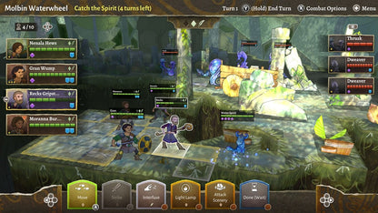 Wildermyth Nintendo Switch inspired design featuring fantasy tactical role playing adventure aesthetic procedurally generated storytelling turn based squad combat evolving heroes rich character development hand illustrated visuals and epic campaign gameplay presentation gameplay 