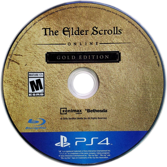 The Elder Scrolls Online [Gold Edition] – PlayStation 4 (PS4) video game disc, online RPG by Bethesda Softworks