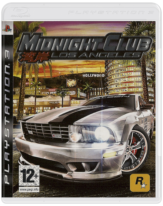 Game cover of 'Midnight Club Los Angeles' for PlayStation 3 with a car and cityscape background.