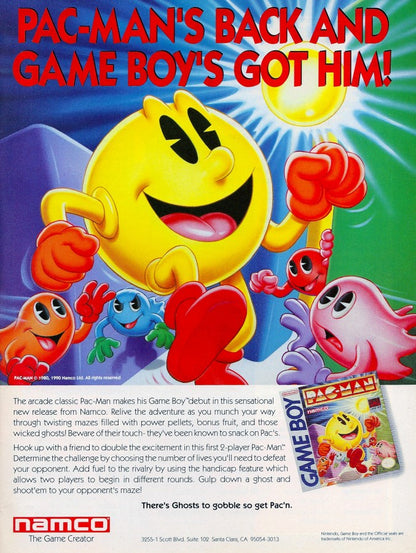 Pac-Man ad piece art for Game Boy (GB) video game