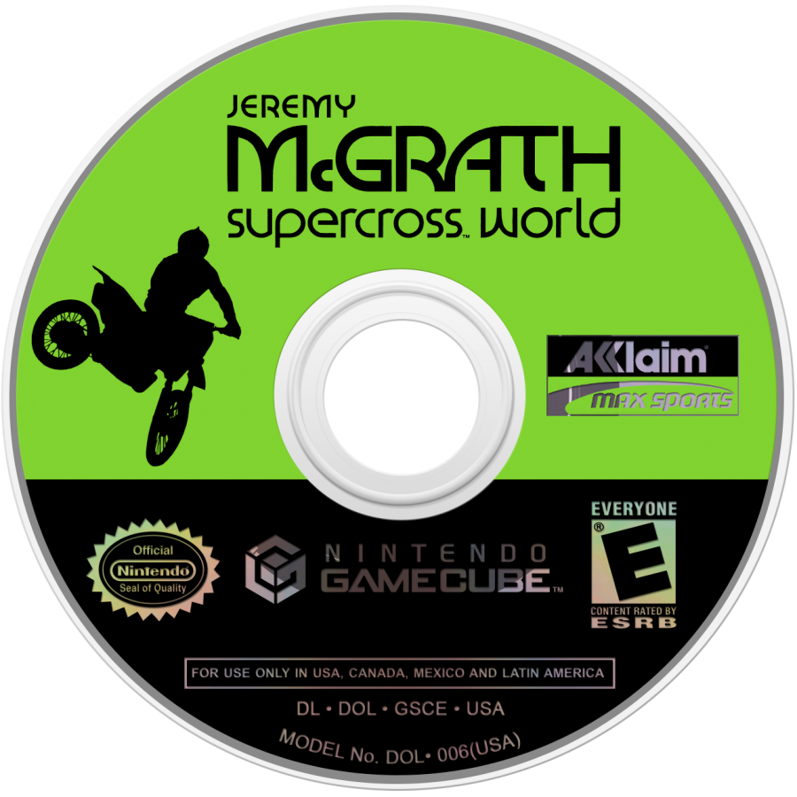 Jeremy McGrath: Supercross World disc for GameCube (GC) motocross racing video game