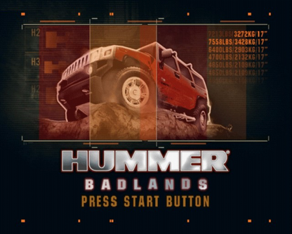Hummer Badlands title screen for PlayStation 2 (PS2) video game