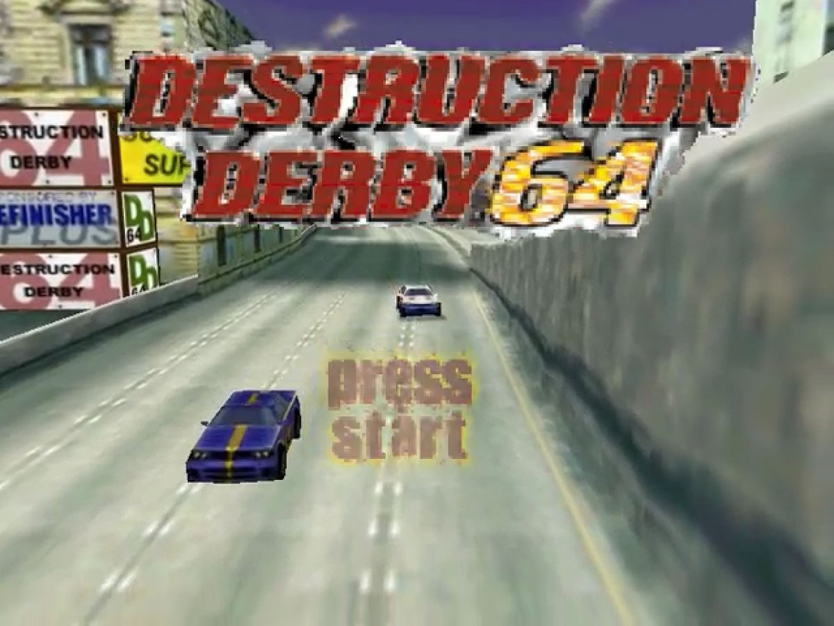 Destruction Derby 64 title screen for Nintendo 64 N64 video game