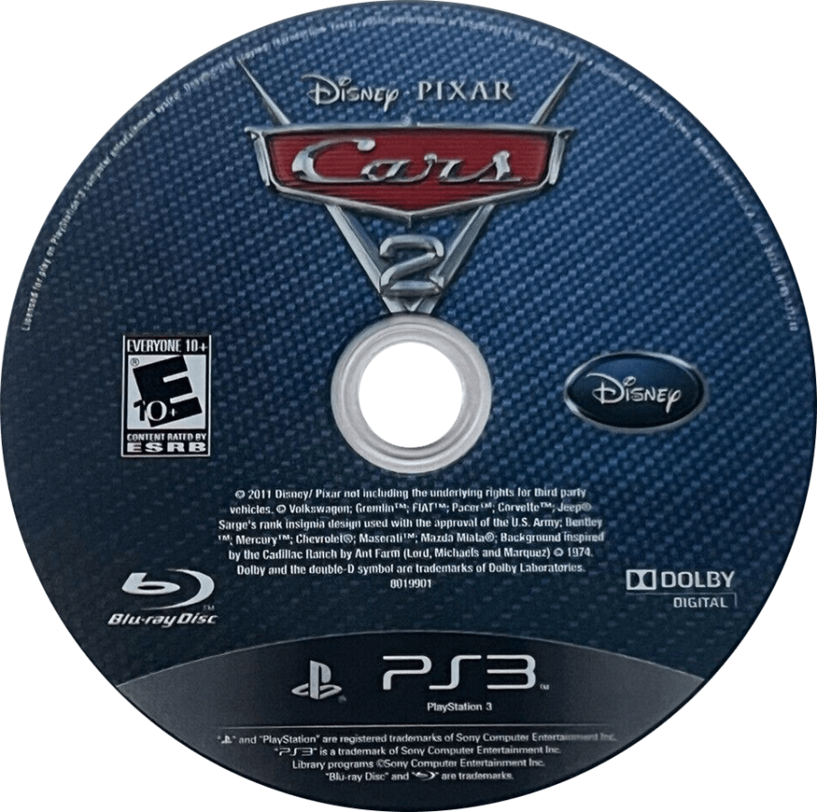 Disney Pixar Cars 2 disc art for PlayStation 3 (PS3) video game