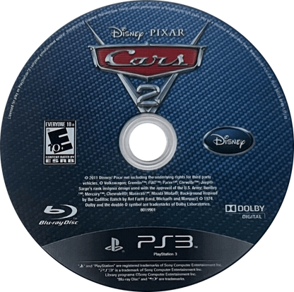Disney Pixar Cars 2 disc art for PlayStation 3 (PS3) video game