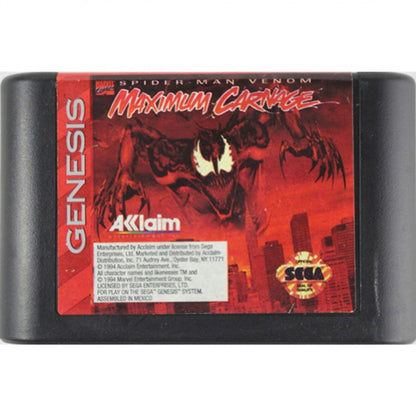 Spider Man Maximum Carnage cartridge for Sega Genesis GEN video game