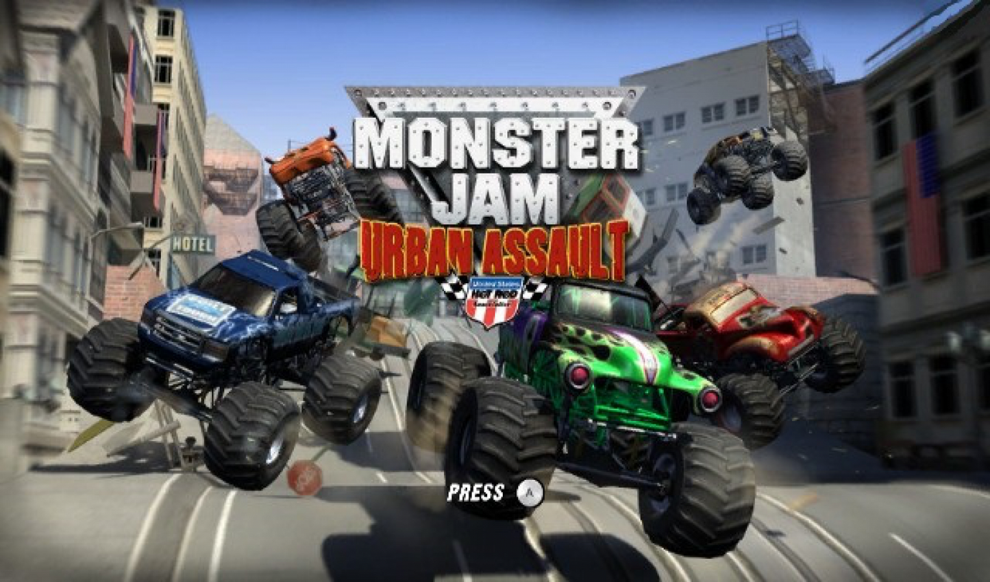 Monster Jam: Urban Assault – Nintendo Wii (Wii) monster truck racing arcade sports video game title screen
