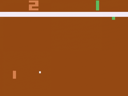Video Olympics Text Label for Atari 2600, gameplay for a sports arcade video game with Pong-style gameplay, paddle controls, multiplayer modes, and classic bat-and-ball competition
