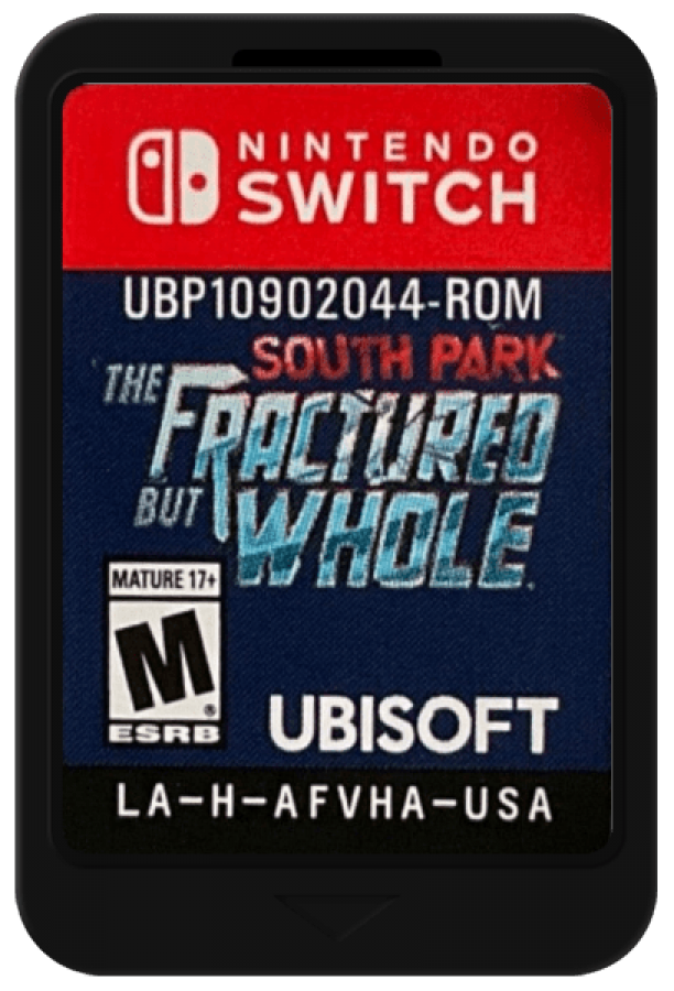 South Park: The Fractured But Whole cartridge art for Nintendo Switch (NS) video game