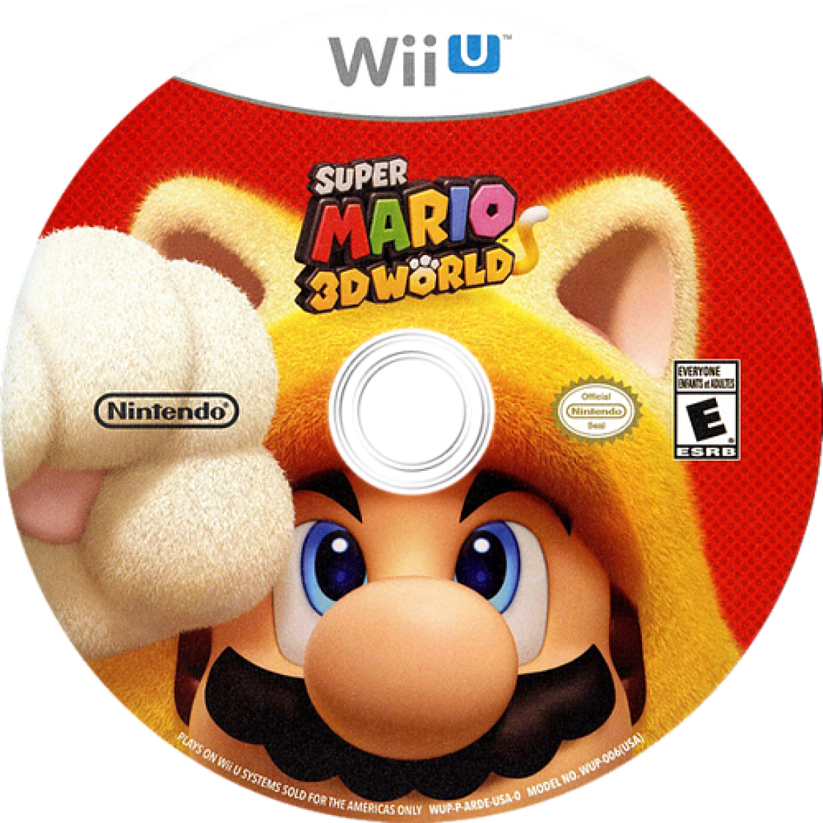 Super Mario 3D World disc cover art for Nintendo Wii U (WiiU) video game 