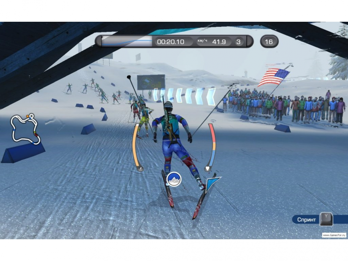Biathlon 2008 for PlayStation 2 with winter sports shooting and skiing theme gameplay