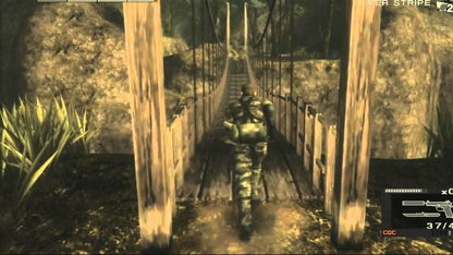 Metal Gear Solid 3 Snake Eater PS2 inspired design featuring tactical stealth action aesthetic Cold War espionage jungle survival military infiltration cinematic storytelling covert operations legendary stealth gameplay nostalgic PlayStation 2 presentation gameplay 