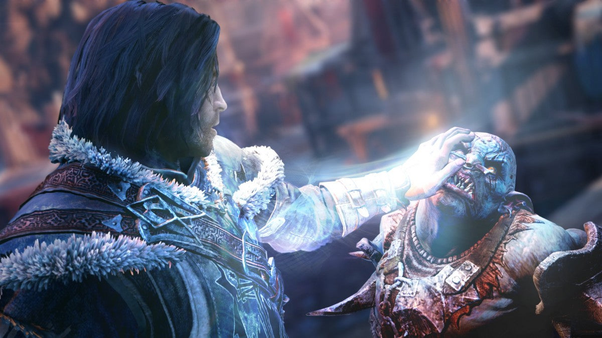 Middle-earth Shadow of Mordor for Xbox 360 open world action role playing video game featuring the Nemesis System brutal melee combat Tolkien inspired fantasy world and immersive Lord of the Rings universe experience gameplay