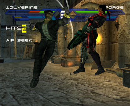X-Men Next Dimension Nintendo GameCube GC fighting video game featuring Wolverine Cyclops Storm Magneto and other X-Men characters intense 3D arena battles superpowers special attacks team-based combat multiple game modes and classic Nintendo GameCube GC gameplay collectible retro gaming appeal gameplay