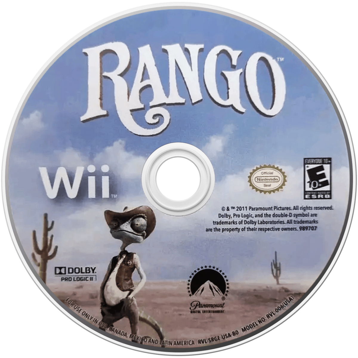 Rango: The Video Game – Nintendo Wii (Wii) action-adventure platformer family video game disc