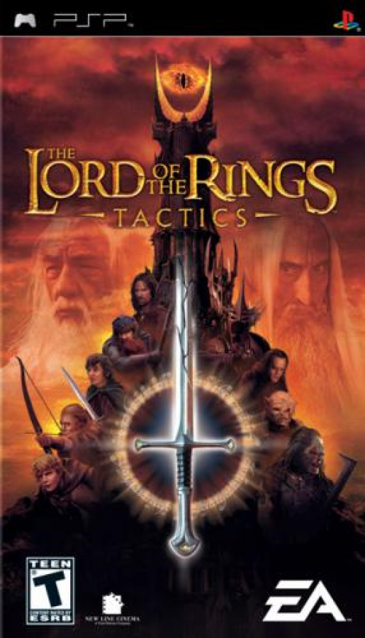 Game cover of 'The Lord of the Rings Tactics' for PSP with EA logo