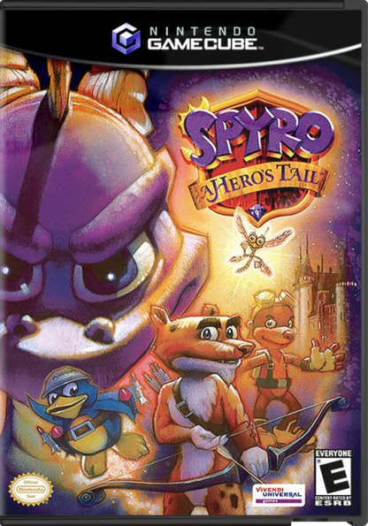 Spyro A Hero's Tail cover art for Nintendo GameCube (GBC) video game 