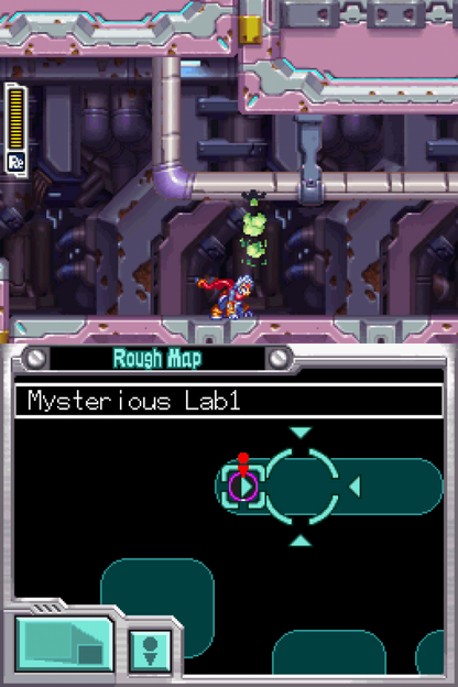 Mega Man ZX Advent Nintendo DS game featuring fast-paced action platforming and transformation-based Mega Man gameplay screenshot