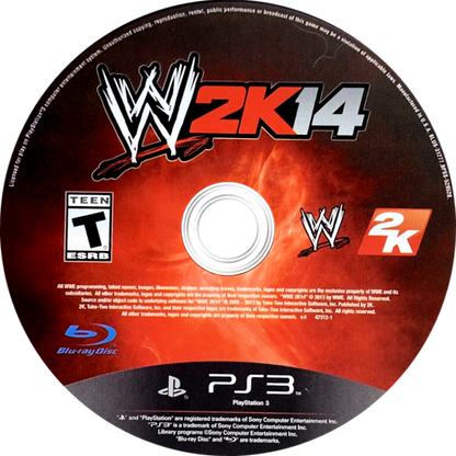 WWE 2K14 PlayStation 3 PS3 for retro video game enthusiasts featuring professional wrestling gameplay authentic WWE Superstars and Legends realistic ring action signature moves career and universe modes competitive multiplayer matches and collectible gaming appeal disc