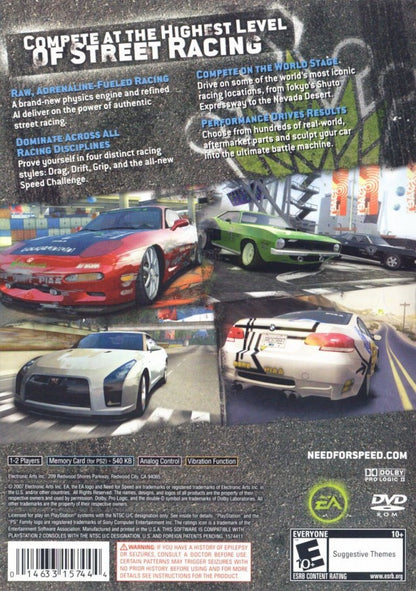 Need for Speed: ProStreet [Greatest Hits] – PlayStation 2 (PS2) street racing video game back of case