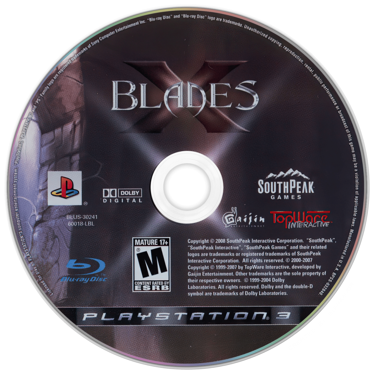 X-Blades for PlayStation 3 with anime-style hack-and-slash action theme disc