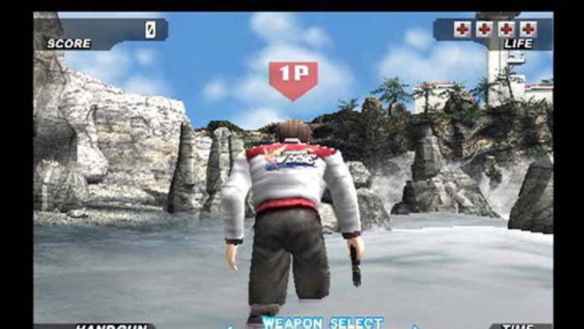 Time Crisis 3 – PlayStation 2 (PS2) video game gameplay, on-rails light gun shooter.