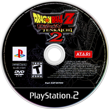 Dragon Ball Z Budokai Tenkaichi 2 PlayStation 2 PS2 3D fighting action video game massive character roster destructible environments beam struggles transformations flying combat Dragon Dash mechanic story mode covering Saiyan to Buu sagas disc
