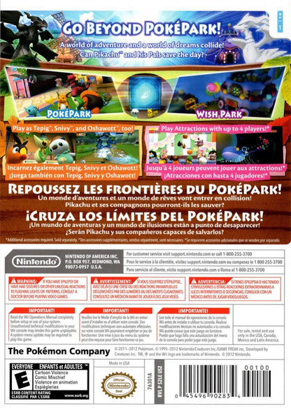 PokePark 2: Wonders Beyond – Nintendo Wii (Wii) Pokémon action-adventure family video game gameplay back of case