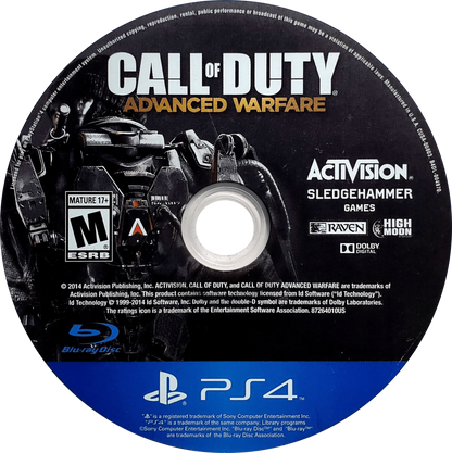 Call of Duty: Advanced Warfare disc for PlayStation 4 (PS4) first-person shooter video game