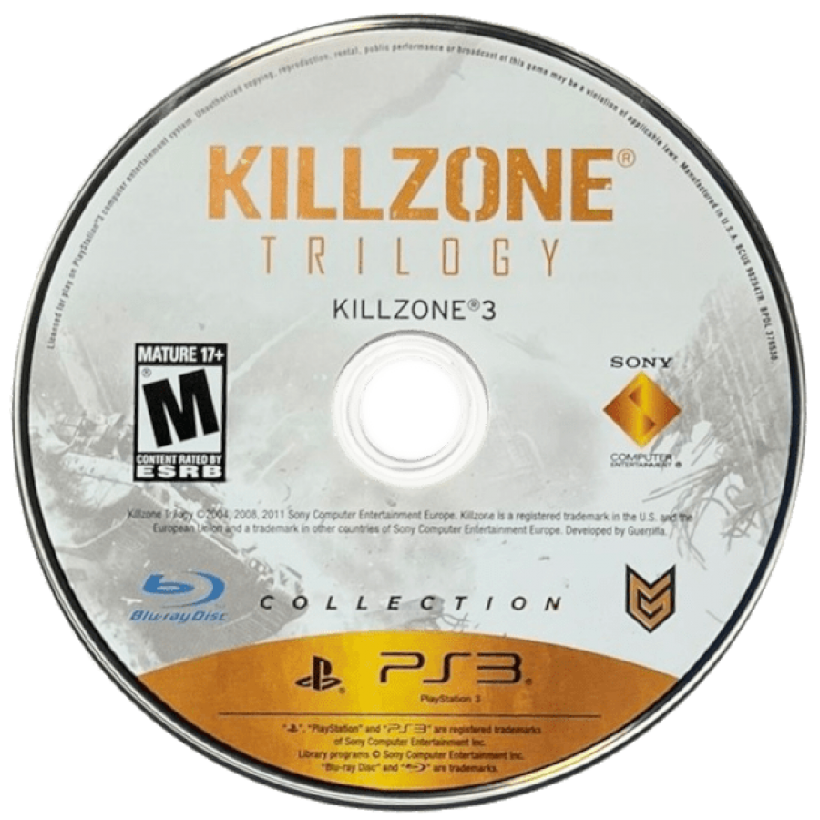 Killzone Trilogy Collection disc for PlayStation 3 (PS3) video game