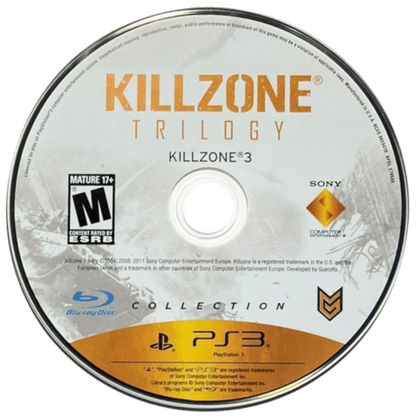 Killzone Trilogy Collection disc for PlayStation 3 (PS3) video game