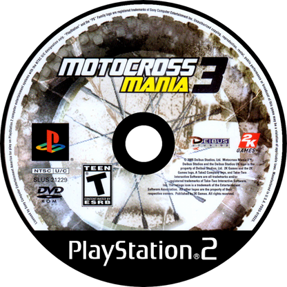Motocross Mania 3 – PlayStation 2 (PS2) motocross racing video game disc