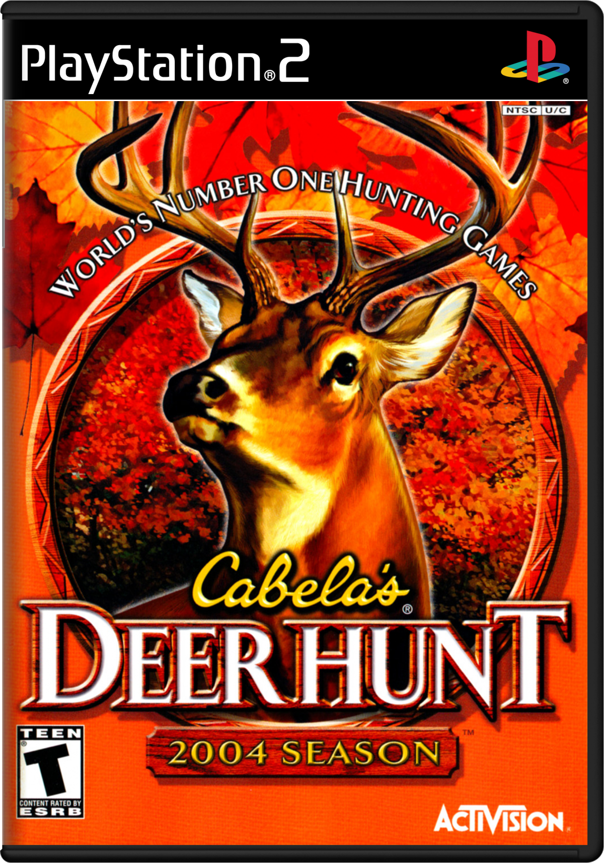Cabela’s Deer Hunt 2004 for PlayStation 2 with deer hunting and outdoor simulation theme cover art