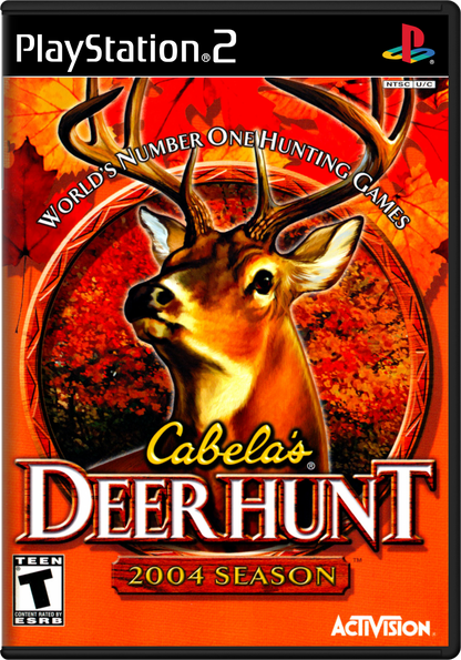 Cabela’s Deer Hunt 2004 for PlayStation 2 with deer hunting and outdoor simulation theme cover art