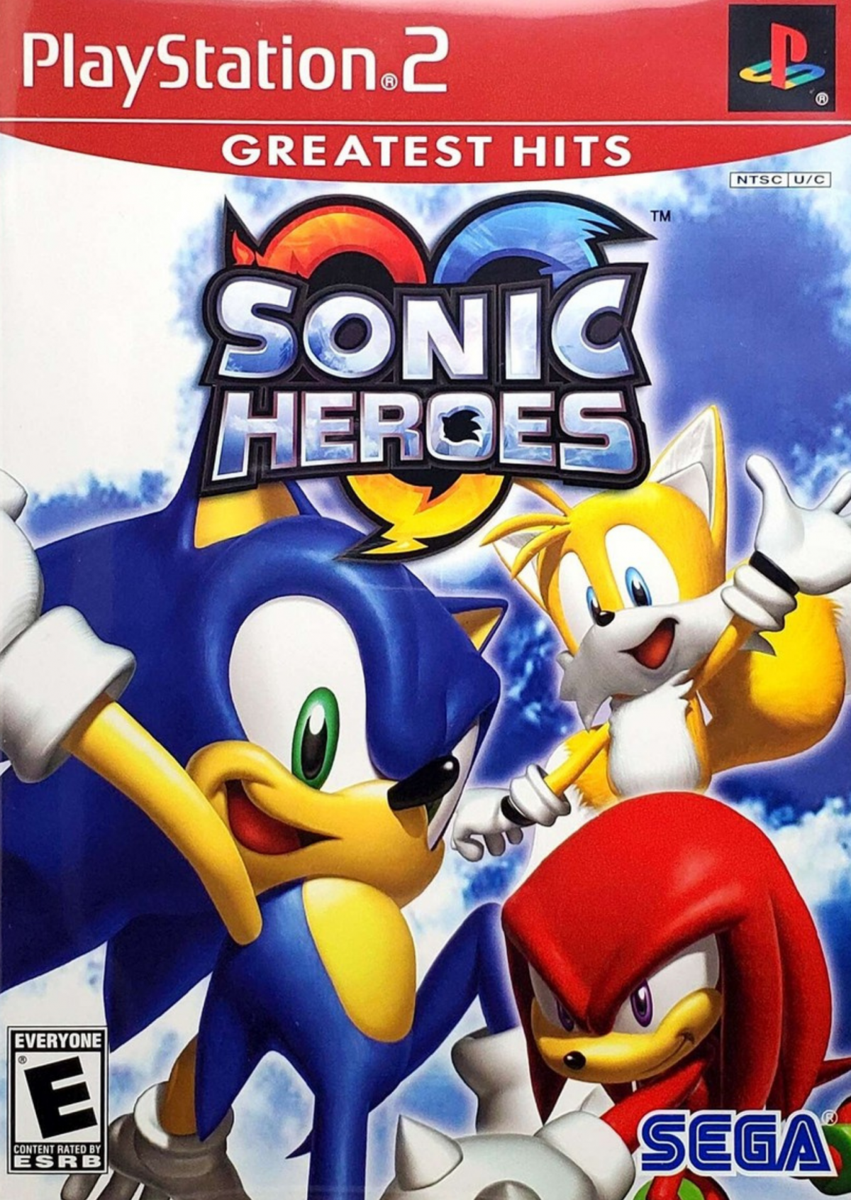 Sonic Heroes [Greatest Hits] for PlayStation 2 (PS2) at Gamers INC, featuring the high-speed team-based evolution of the Sonic franchise where you control three characters at once—Speed, Power, and Flight types—to navigate massive environments and defeat Dr. Eggman; this Greatest Hits edition brings the multi-perspective journey of four unique teams to the PS2, offering refined platforming action and cooperative mechanics that redefined the Blue Blur’s 3D era front cover