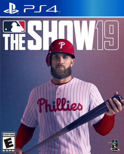 MLB 19 The Show PlayStation 4 baseball simulation with Road to the Show, franchise mode, and Diamond Dynasty, official MLB license with authentic teams and stadiums cover art