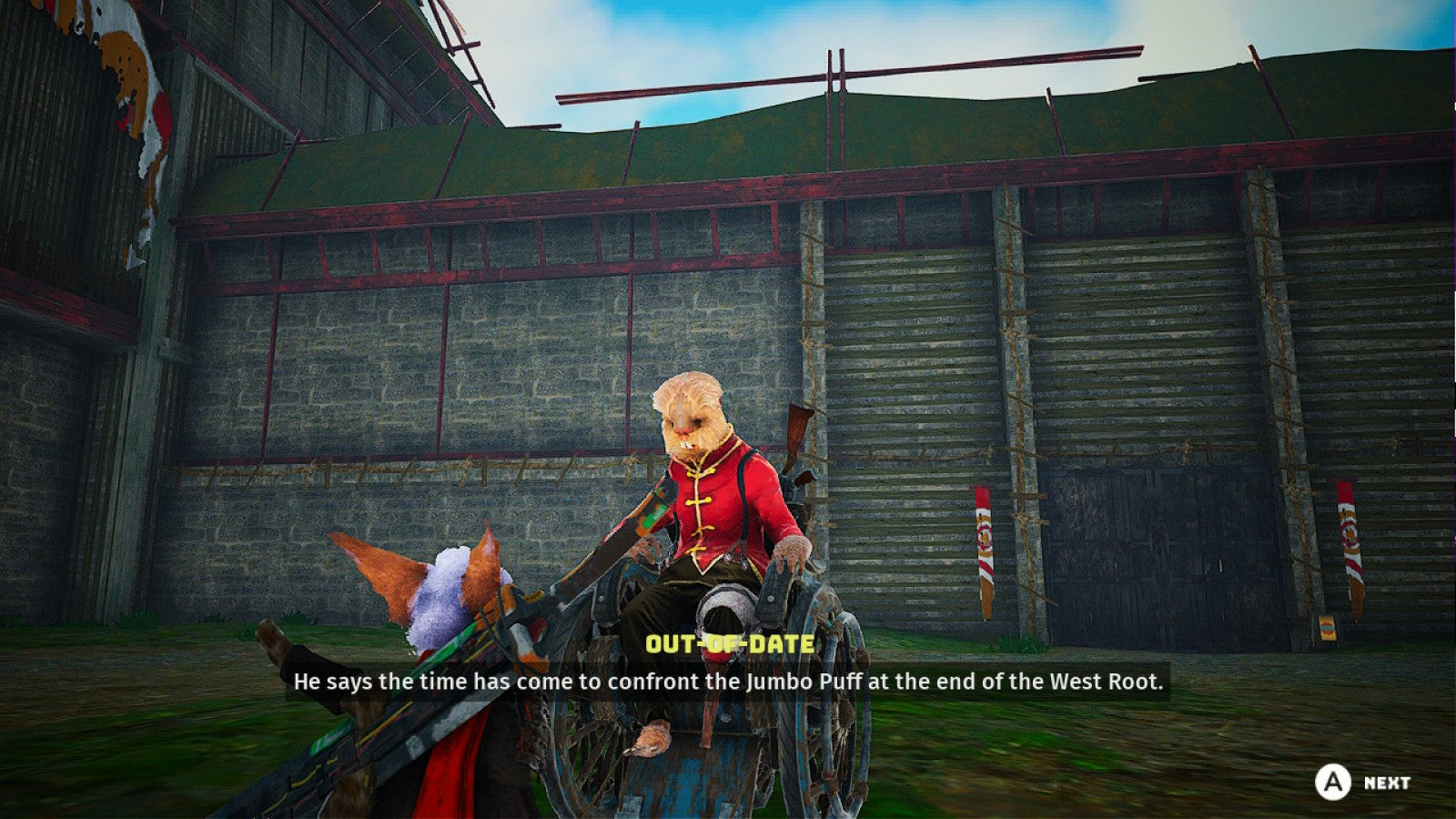 Biomutant Nintendo Switch inspired design featuring open world action role playing adventure aesthetic mutated animal hero martial arts combat customizable weapons post apocalyptic landscapes vibrant exploration and survival gameplay presentation gameplay