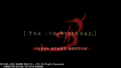 The 3rd Birthday PSP Sony PlayStation Portable action RPG third person shooter Parasite Eve series Aya Brea sci fi horror tactical combat overdrive system Square Enix story driven gameplay handheld gaming PSP software video game title title screen