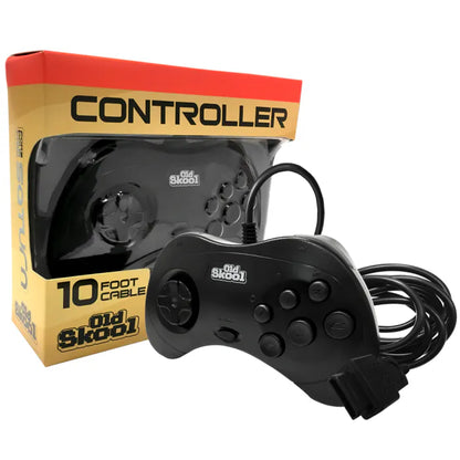 Old Skool Sega Saturn wired controller inspired design featuring classic retro gaming accessory aesthetic ergonomic six button layout responsive directional pad nostalgic Sega Saturn hardware compatibility vintage console gameplay and reliable wired connection presentation