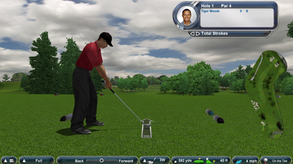 Tiger Woods PGA Tour 10 PlayStation 3 golf simulation video game featuring the US Open at Bethpage Black precision putting controls real-time weather from The Weather Channel and Tournament Challenge mode reliving historic golf moments gameplay screenshot