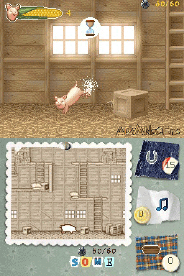 Charlotte's Web gameplay for Nintendo DS (DS) family adventure video game