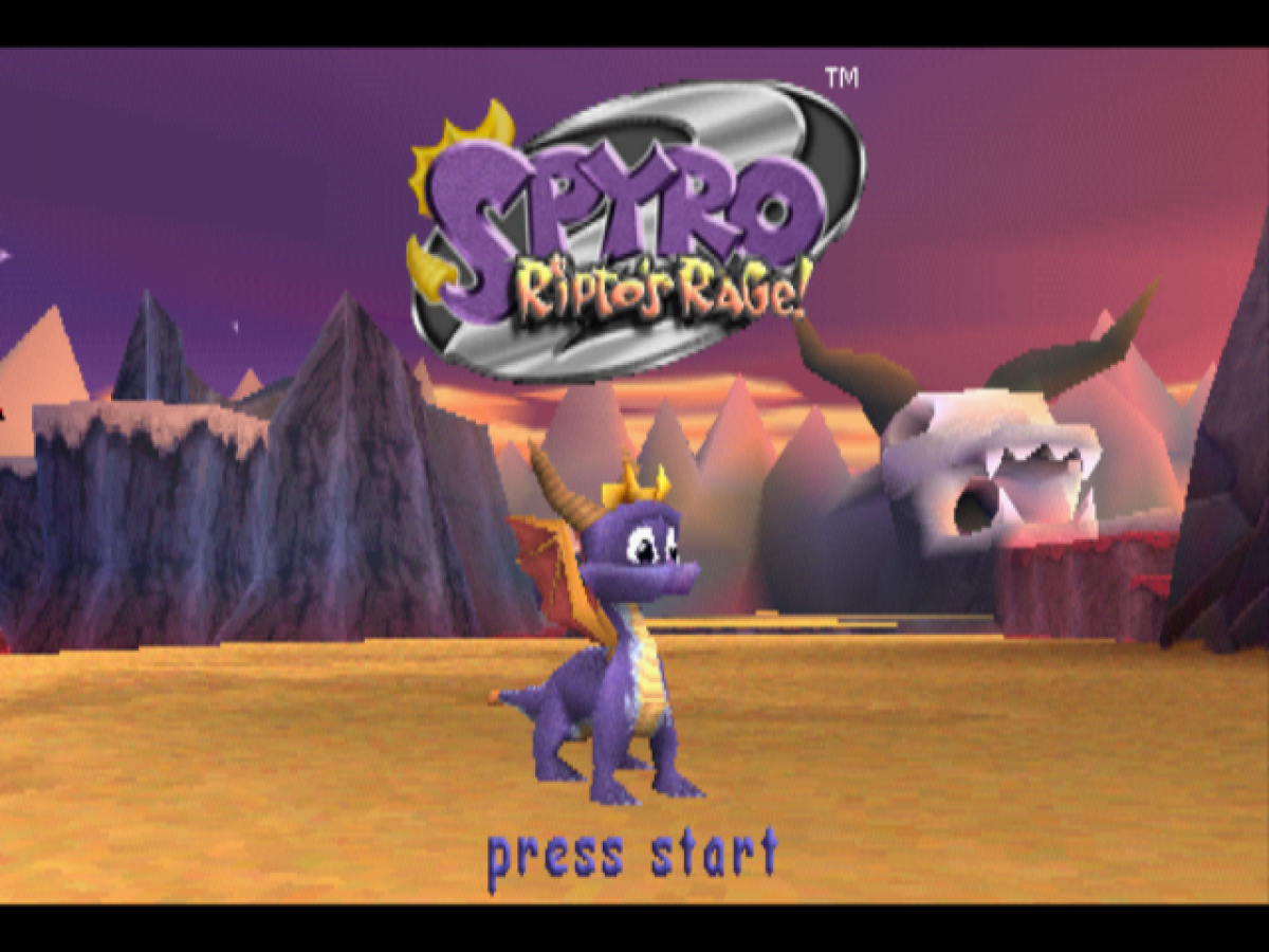 Spyro 2: Ripto's Rage! [Greatest Hits] start screen for retro video game