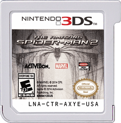 The Amazing Spider-Man 2 cartridge for Nintendo 3DS (3DS) action adventure video game