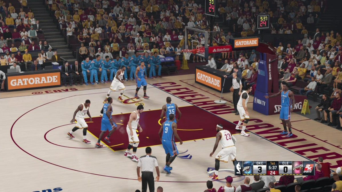 NBA 2K15 for PlayStation 3 (PS3) at Gamers INC, featuring an ultra-realistic basketball experience with a revamped soundtrack curated by Pharrell Williams and improved gameplay animations for smooth action on the court gameplay screenshot