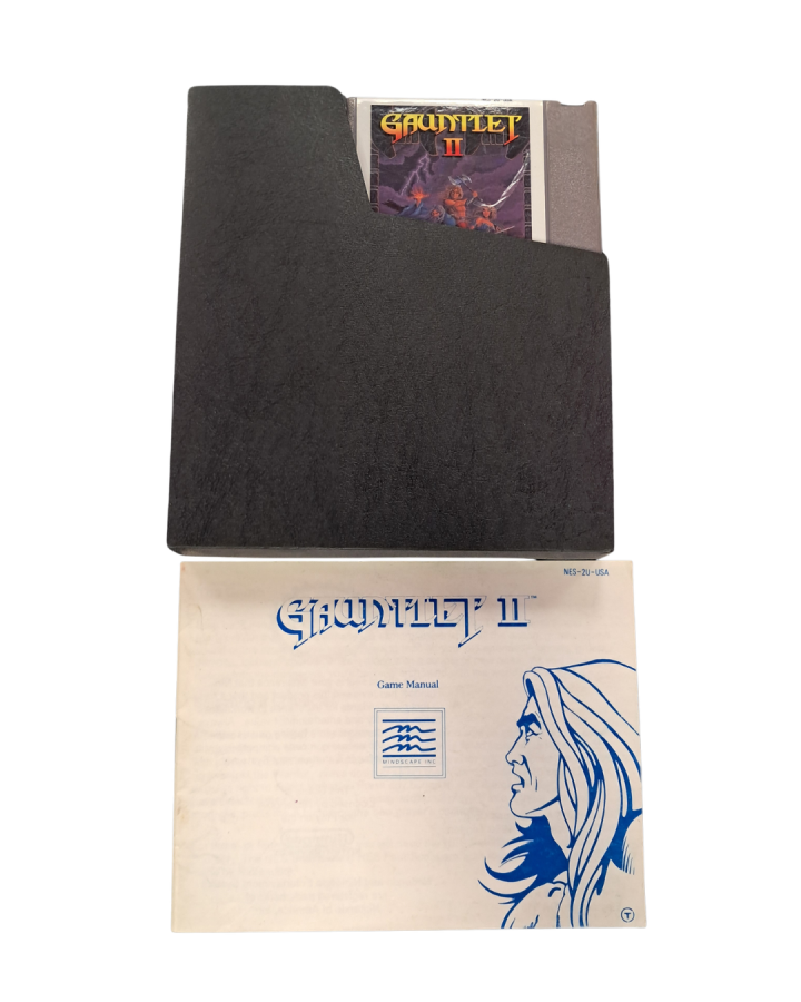 Gauntlet II for Nintendo Entertainment System dungeon crawler action game featuring Warrior Valkyrie Wizard and Elf characters maze exploration monster battles and cooperative multiplayer gameplay cartridge and manual 