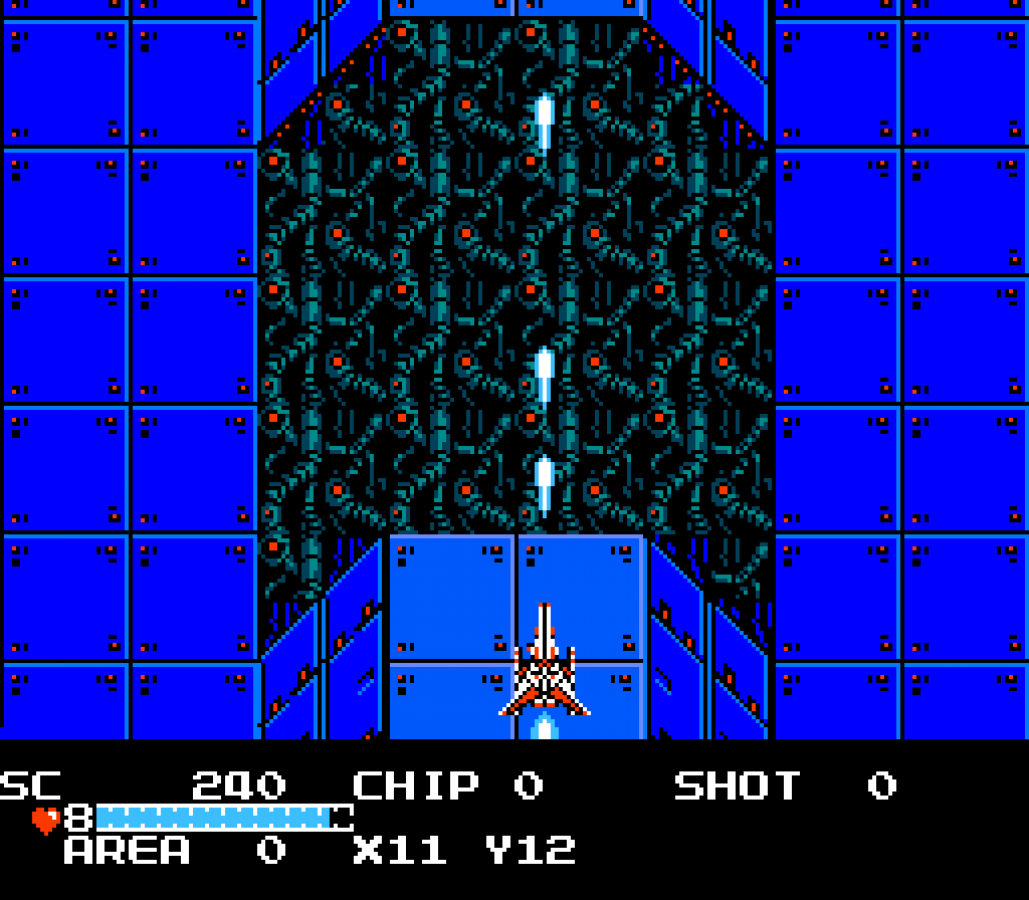 The Guardian Legend Nintendo Entertainment System NES for action adventure video game fans featuring sci fi exploration top down shooting side scrolling combat challenging enemies maze like environments power ups boss battles and classic Nintendo gameplay collectible gaming appeal gameplay